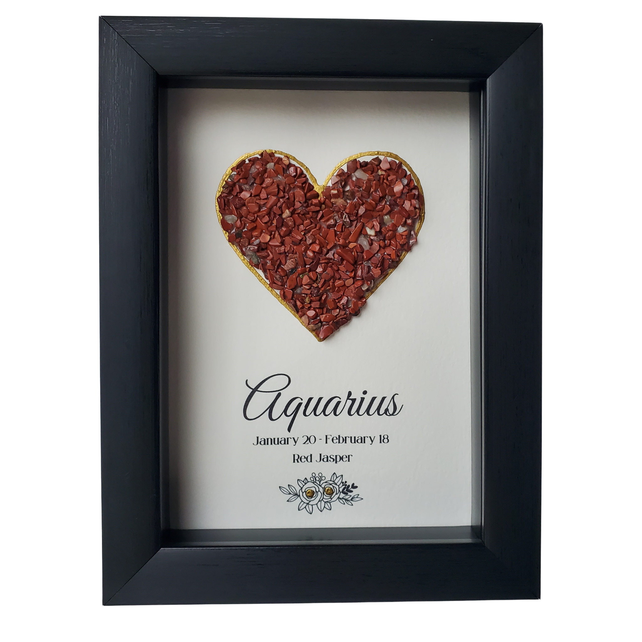 Aquarius Red Jasper Shadowbox Art