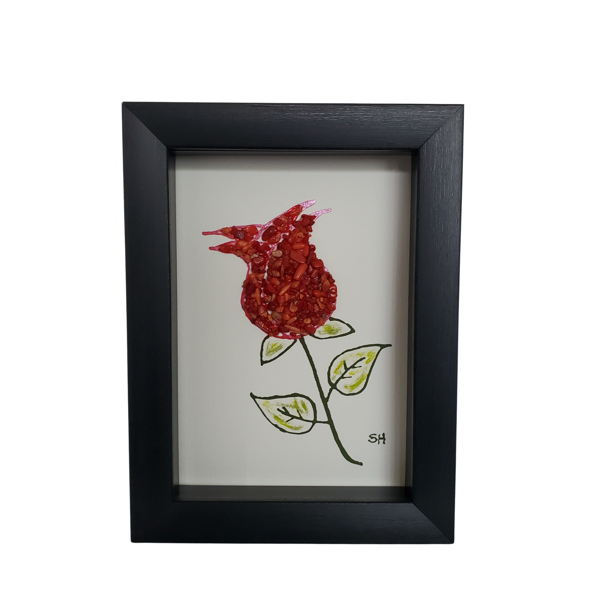 Rose Red Coral Shadowbox
