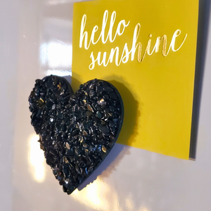 Heart Black Tourmaline Magnet — Grounding & Protection