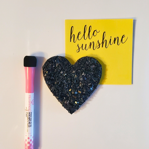 Heart Black Tourmaline Magnet — Grounding & Protection