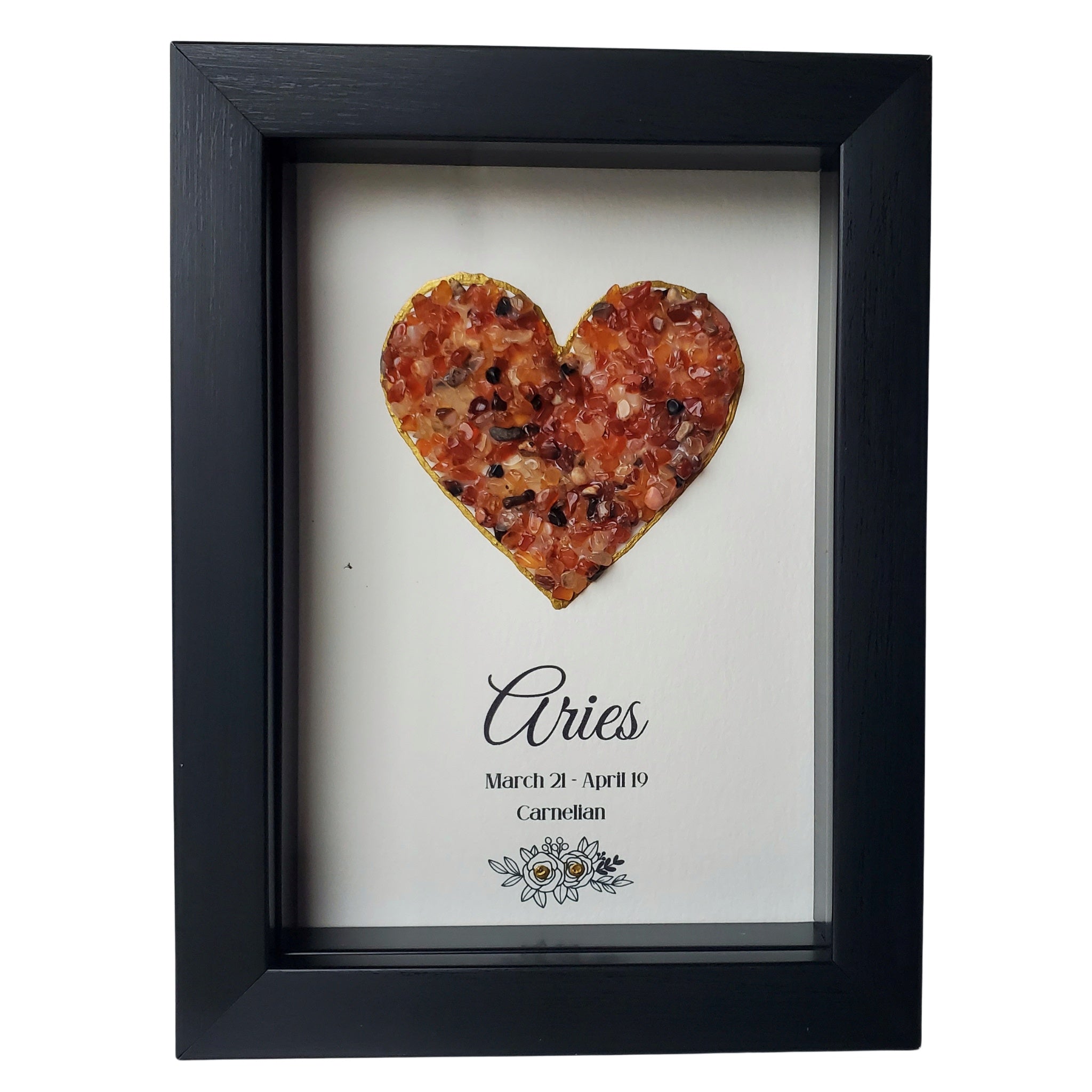 Aries Carnelian Shadowbox Art