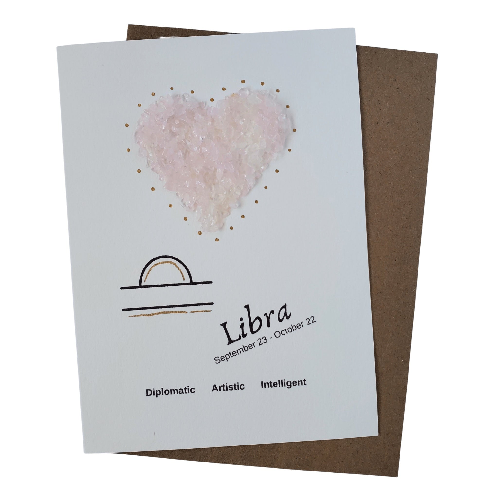 Libra Rose Quartz Zodiac Greeting Card