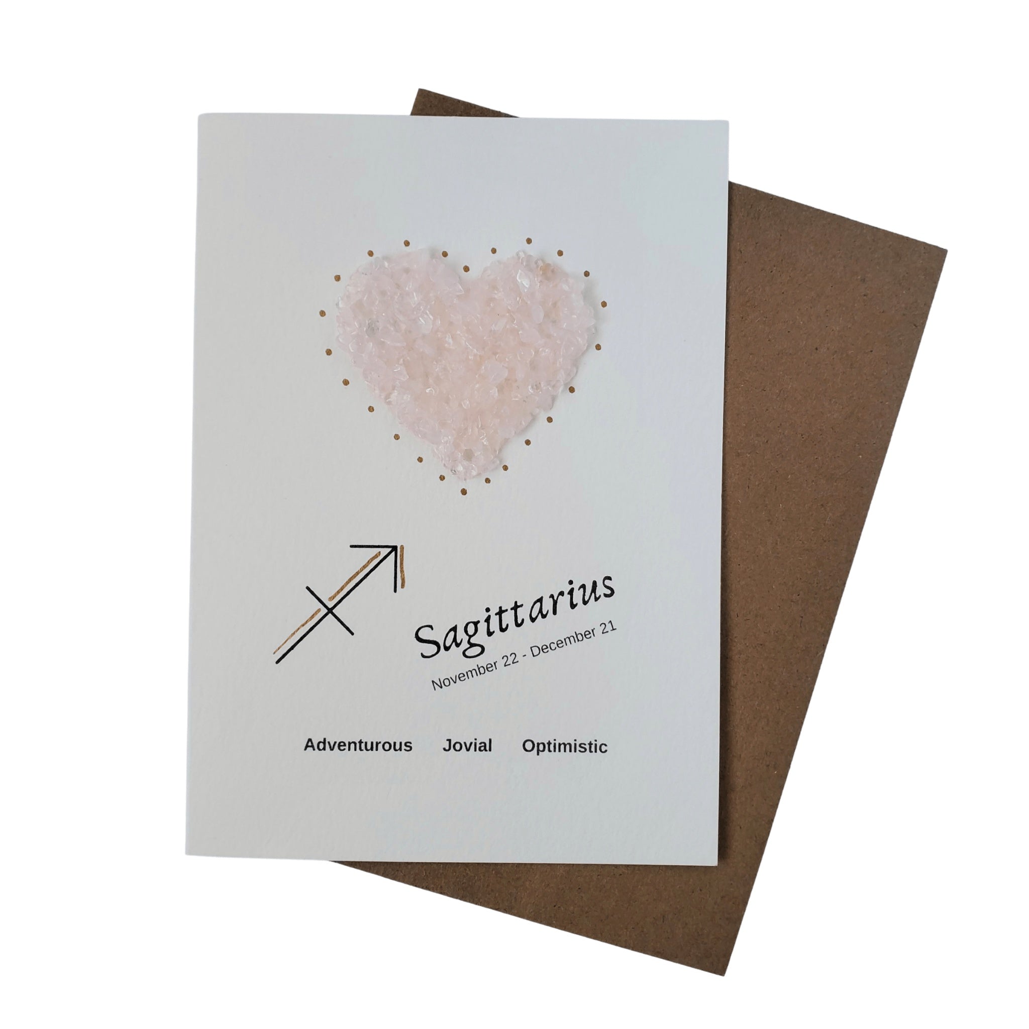 Sagittarius Rose Quartz Zodiac Greeting Card