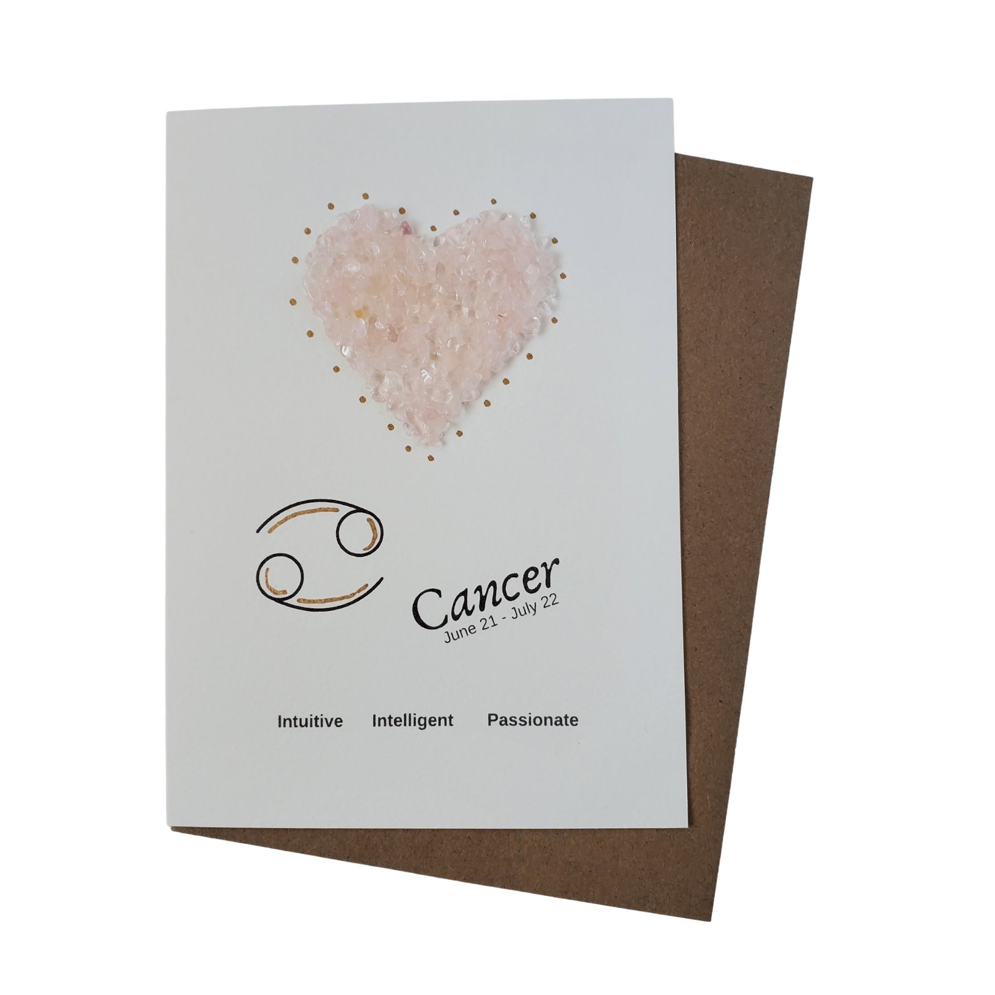Cancer Rose Quartz Zodiac Greeting Card