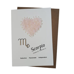 Scorpio Rose Quartz Greeting Card