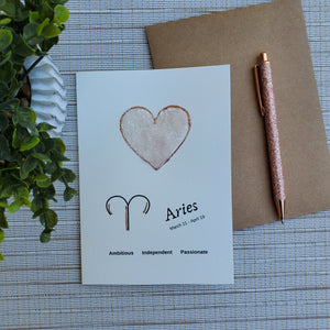 Aries Rose Quartz Greeting Card