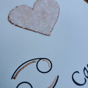 Cancer Rose Quartz Zodiac Greeting Card