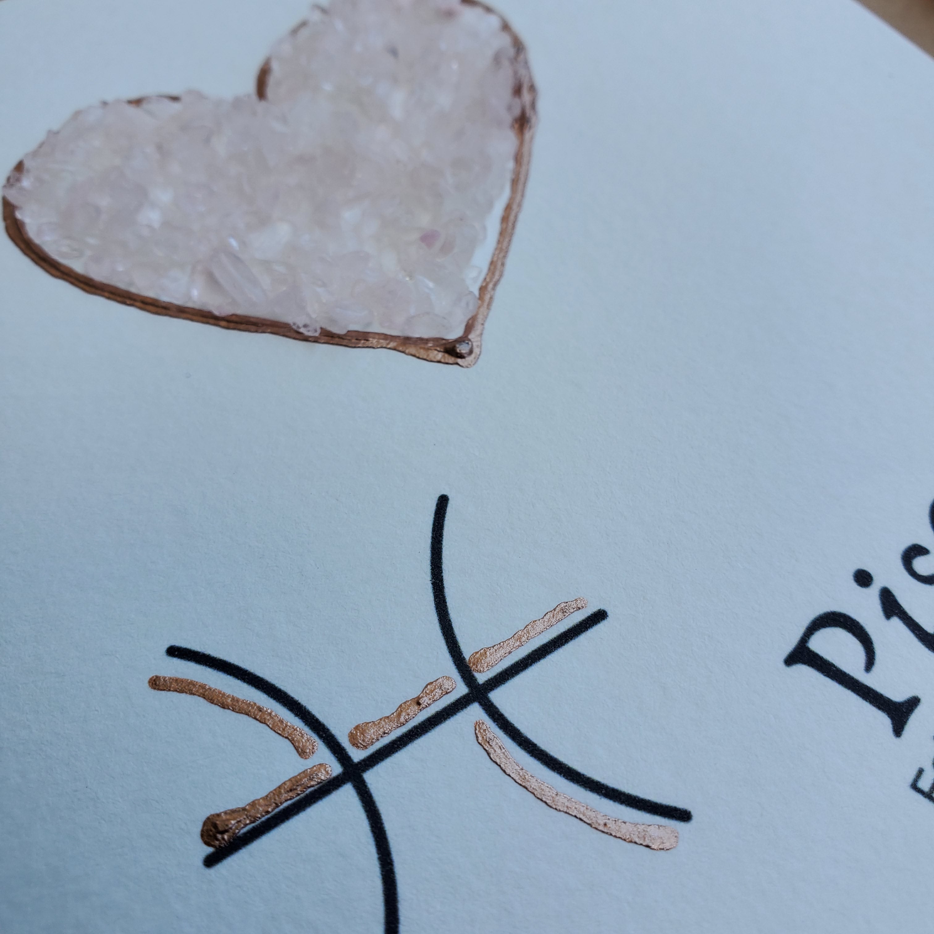 Pisces Rose Quartz Zodiac Greeting Card