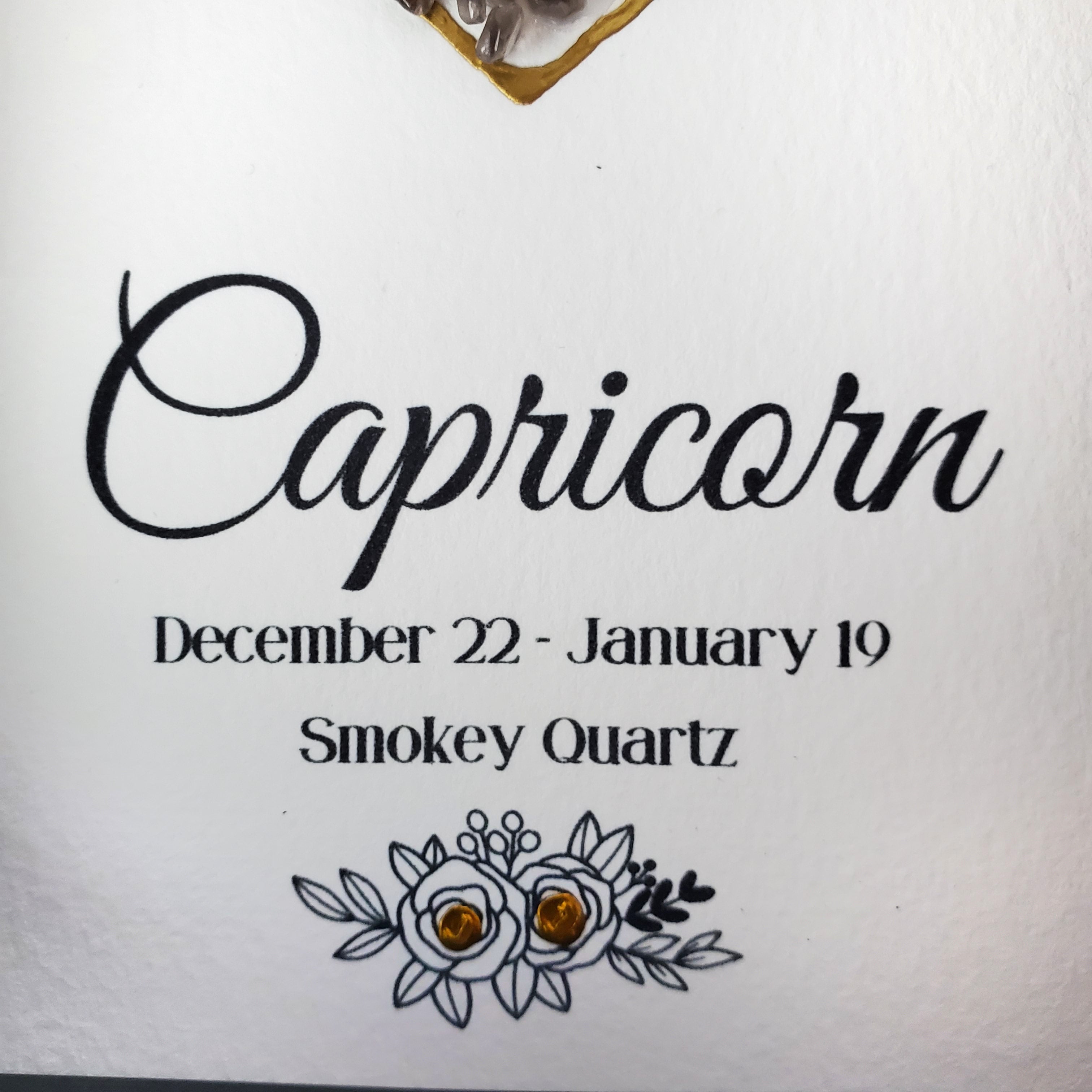 Capricorn Smokey Quartz Shadowbox Art