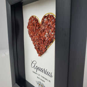 Aquarius Red Jasper Shadowbox Art