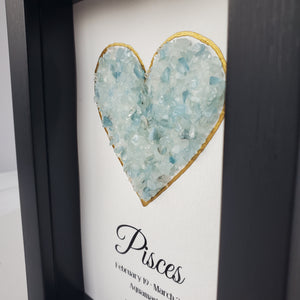 Pisces Aquamarine Shadowbox Art