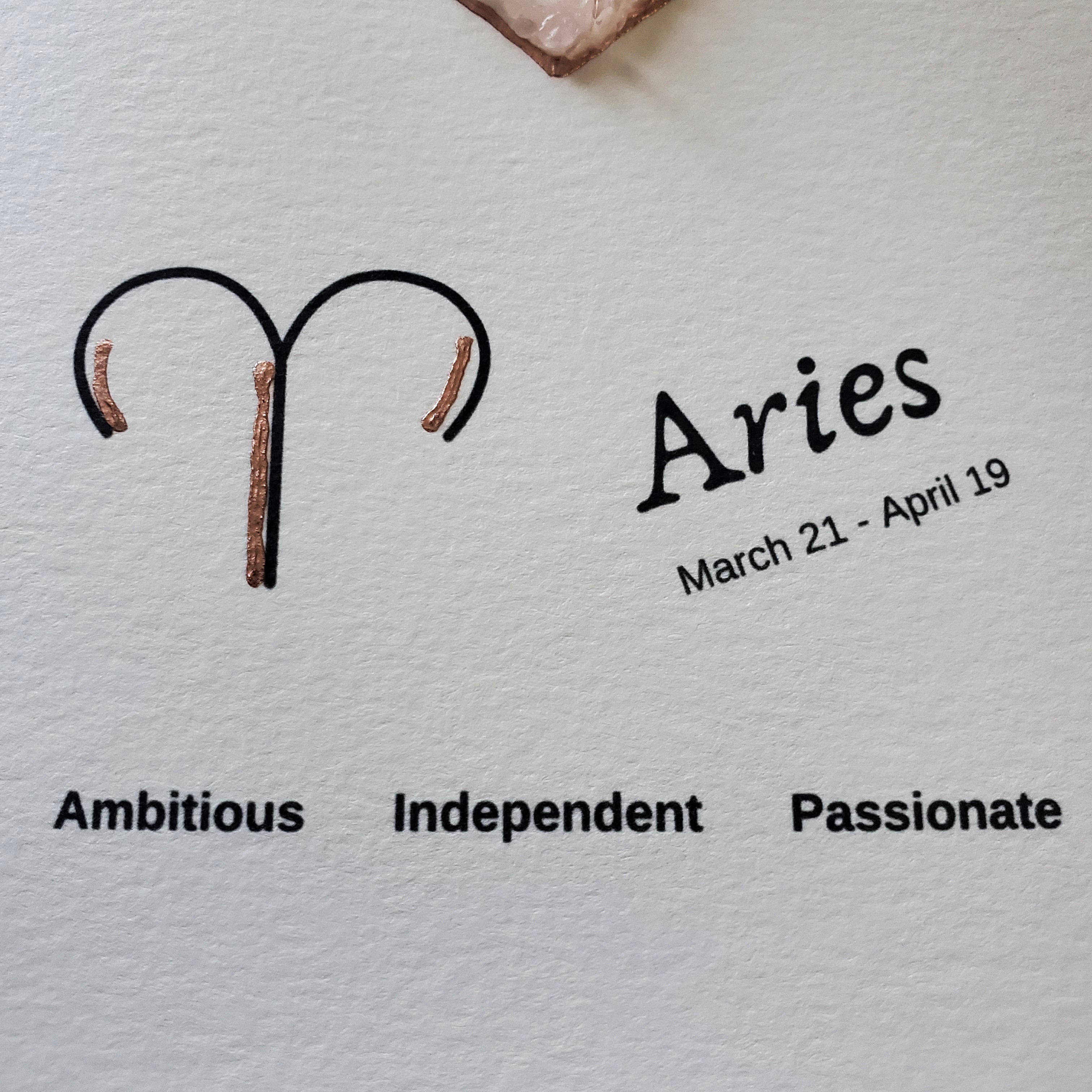 Aries Rose Quartz Greeting Card