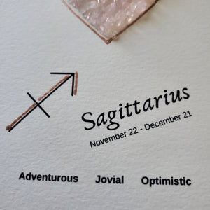 Sagittarius Rose Quartz Zodiac Greeting Card