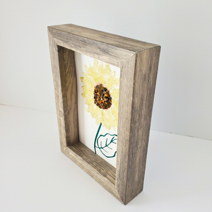 Sunflower Gemstone Shadow Box – Citrine & Tiger’s Eye