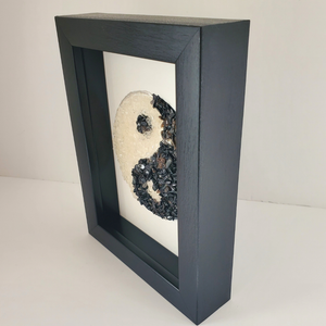 Yin-Yang Shadow Box — Black Tourmaline & Clear Quartz (Balance & Protection)