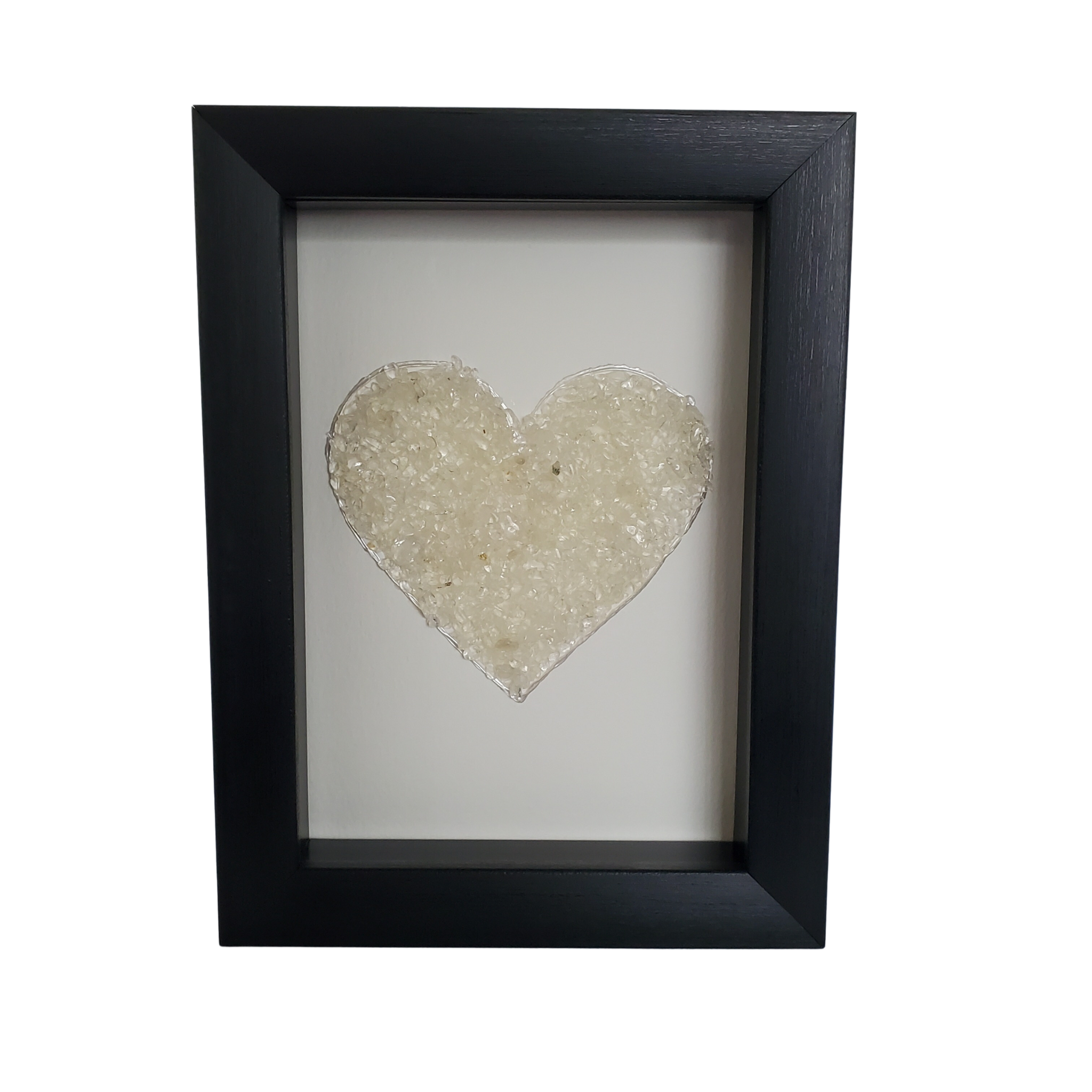 Heart Clear Quartz Shadowbox Art