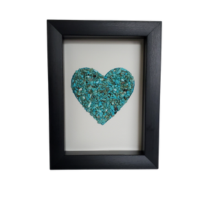 Heart Turquoise Shadowbox Art