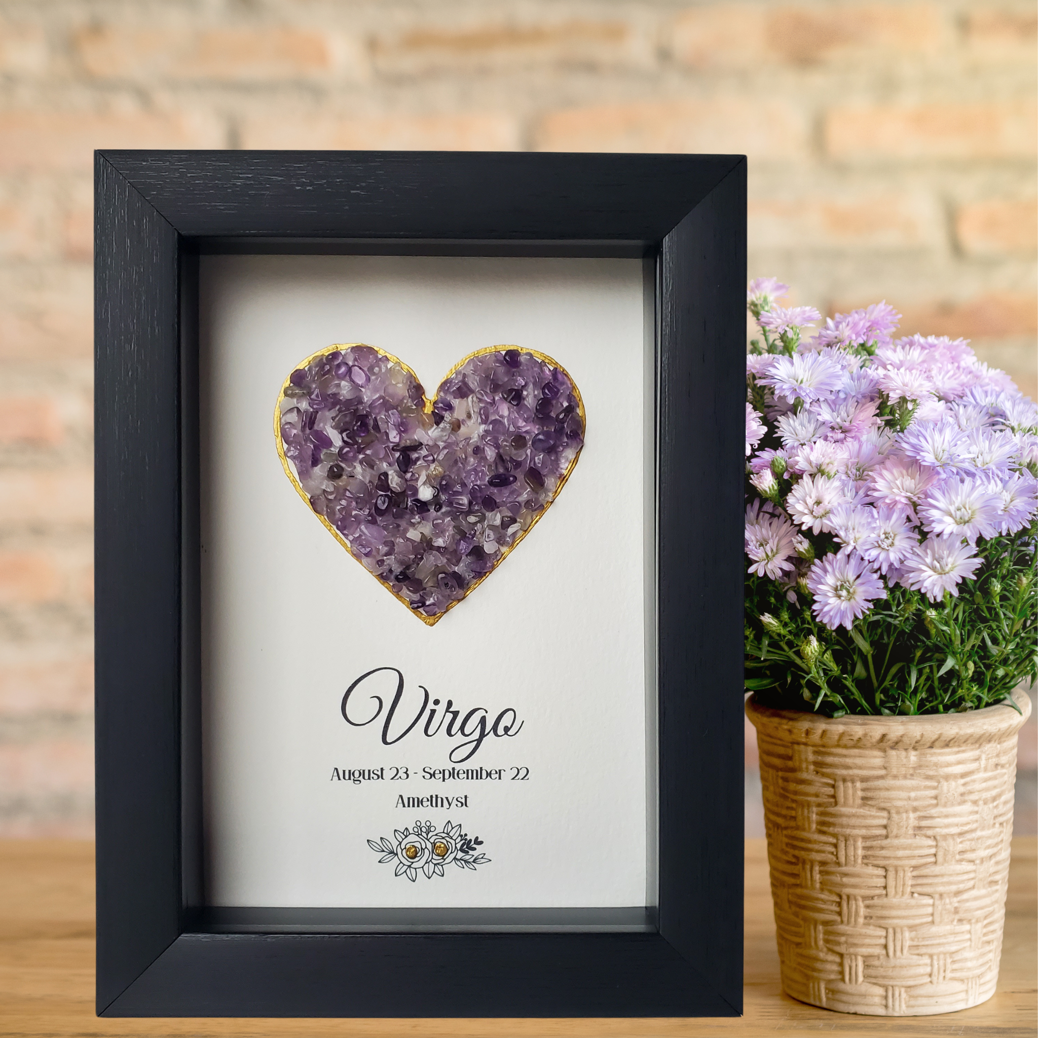 Virgo Amethyst Shadowbox Art