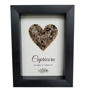 Capricorn Birthstone Smokey Quartz Shadowbox Art