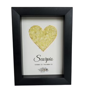 Scorpio Citrine Birthstone Shadowbox Art