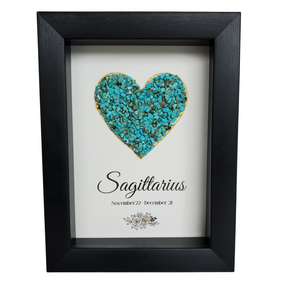 Sagittarius Turquoise Birthstone Shadowbox Art