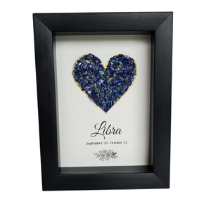 Libra Lapis Lazuli Heart Shadowbox