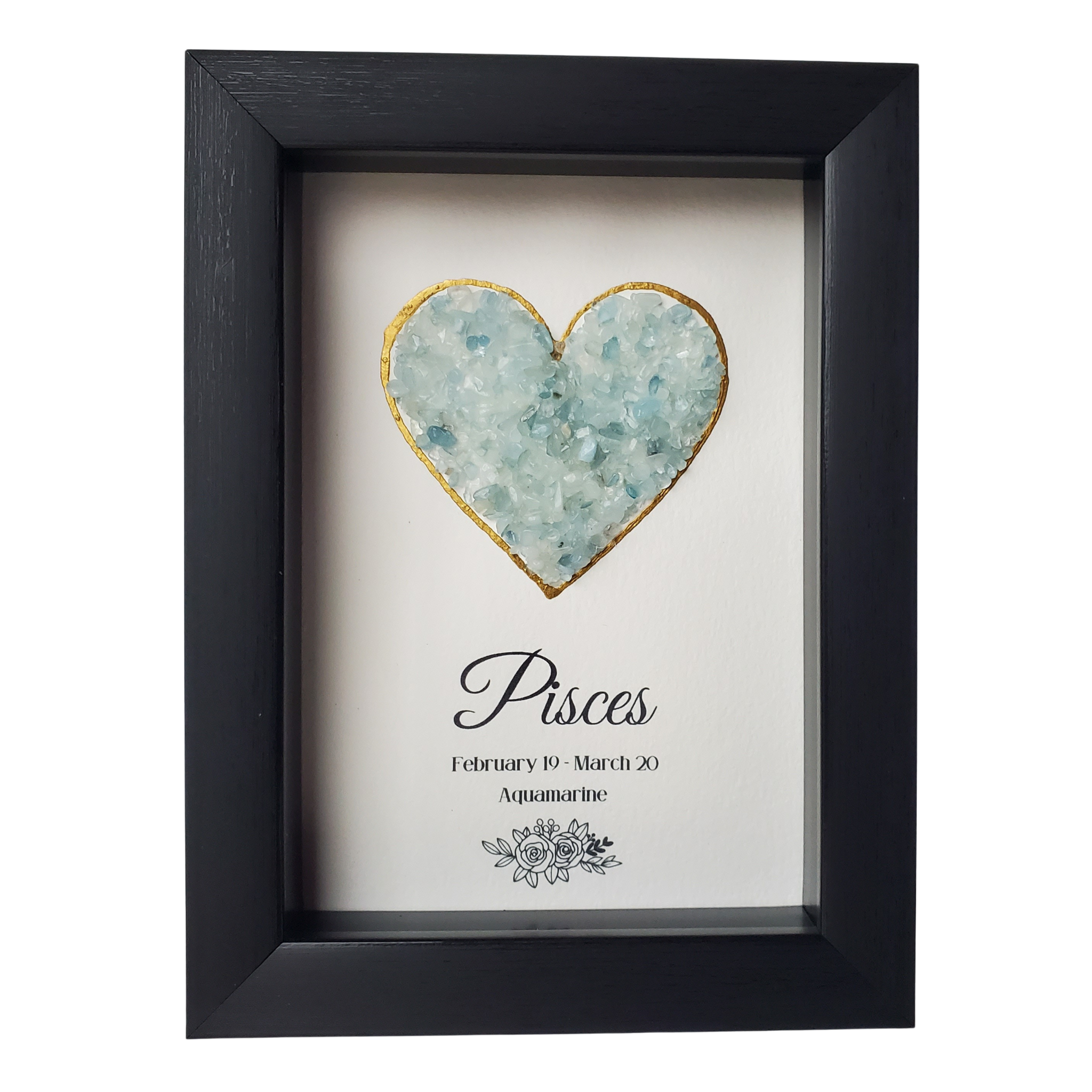 Pisces Aquamarine Shadowbox Art