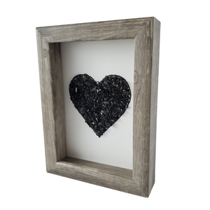 Heart Black Tourmaline Shadowbox Art