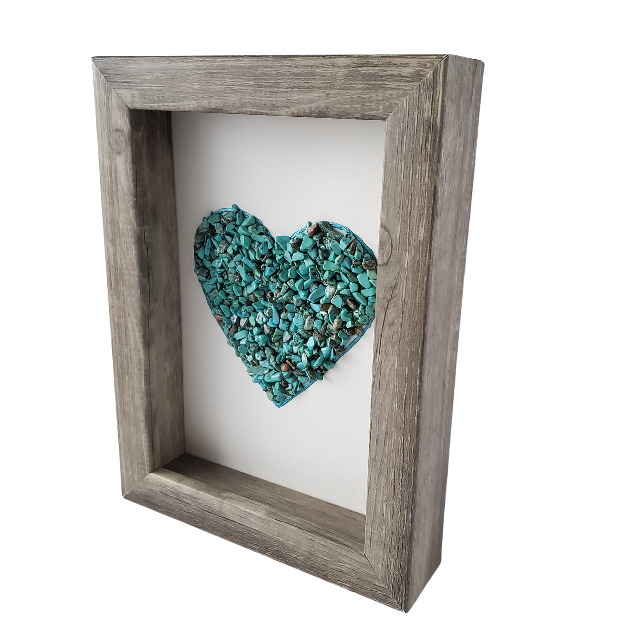 Heart Turquoise Shadowbox Art