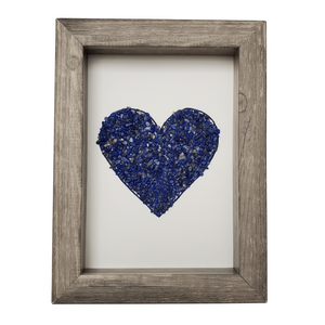 Heart Lapis Lazuli Shadowbox Art
