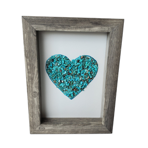 Heart Turquoise Shadowbox Art