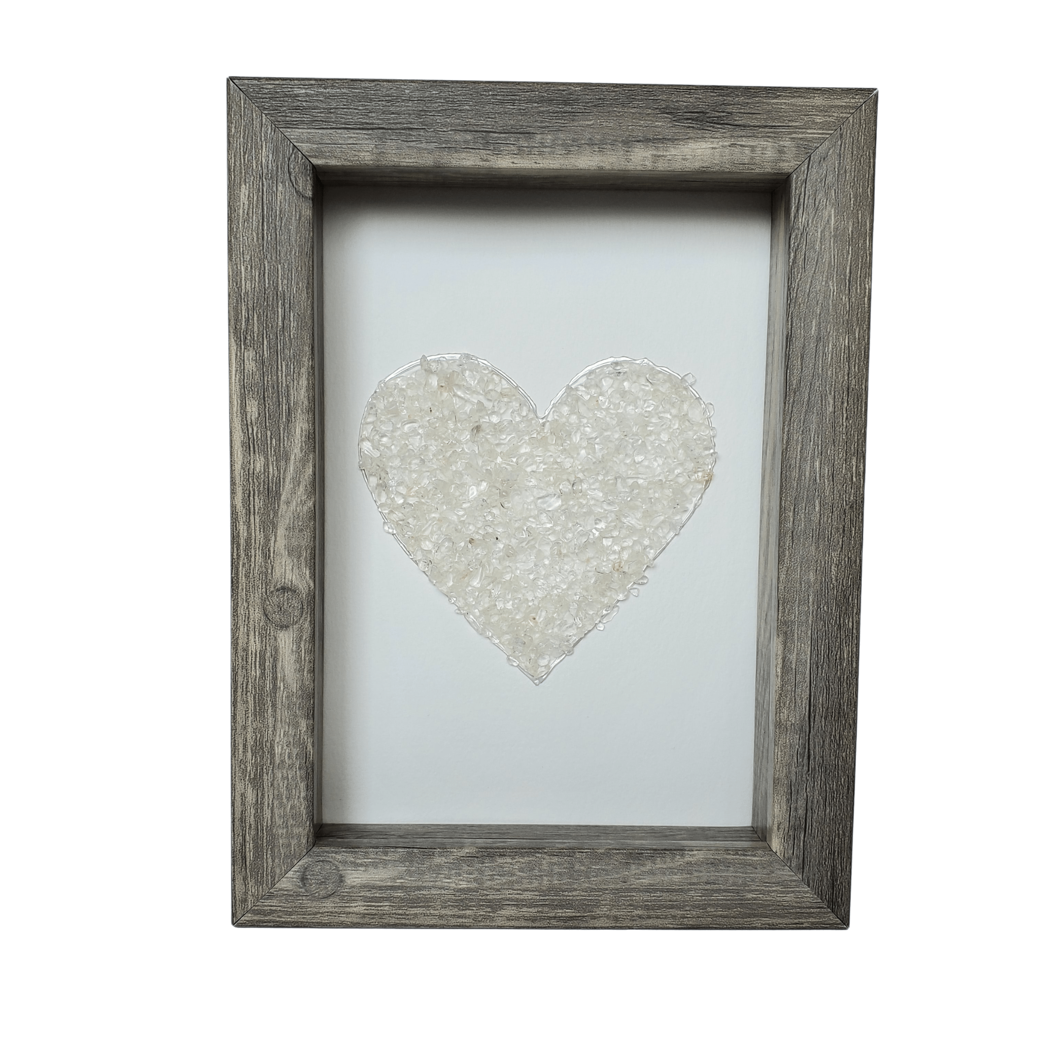 Heart Clear Quartz Shadowbox Art