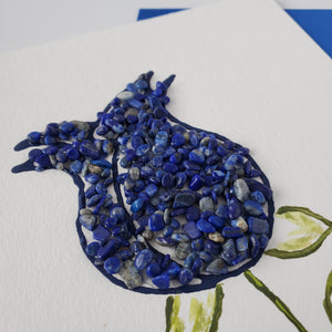 Rose Lapis Lazuli Shadowbox Art