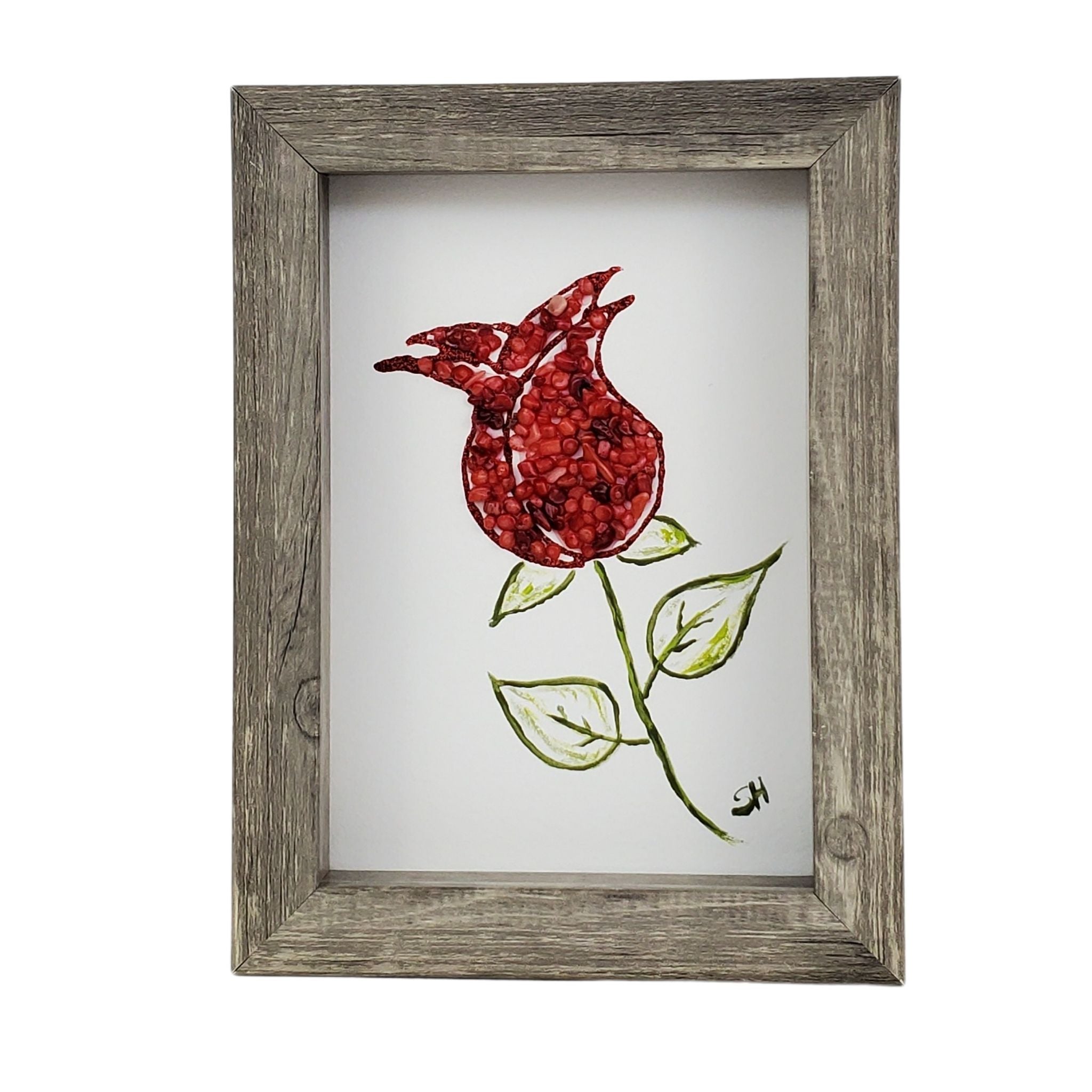 Rose Red Coral Shadowbox